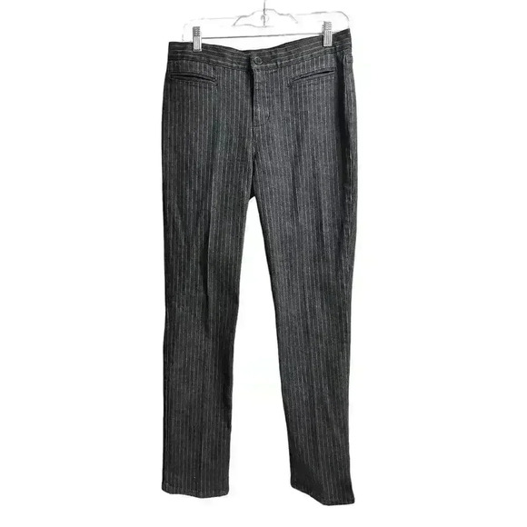 Lauren Jeans Co. Ralph Lauren Black White Pin Stripes Jeans Straight Leg Denim - Picture 1 of 9
